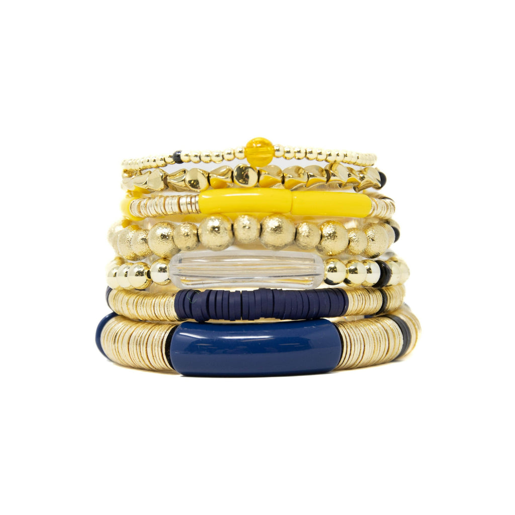 Spirit Game Day Bracelet Stack of 5 with premium quality gold