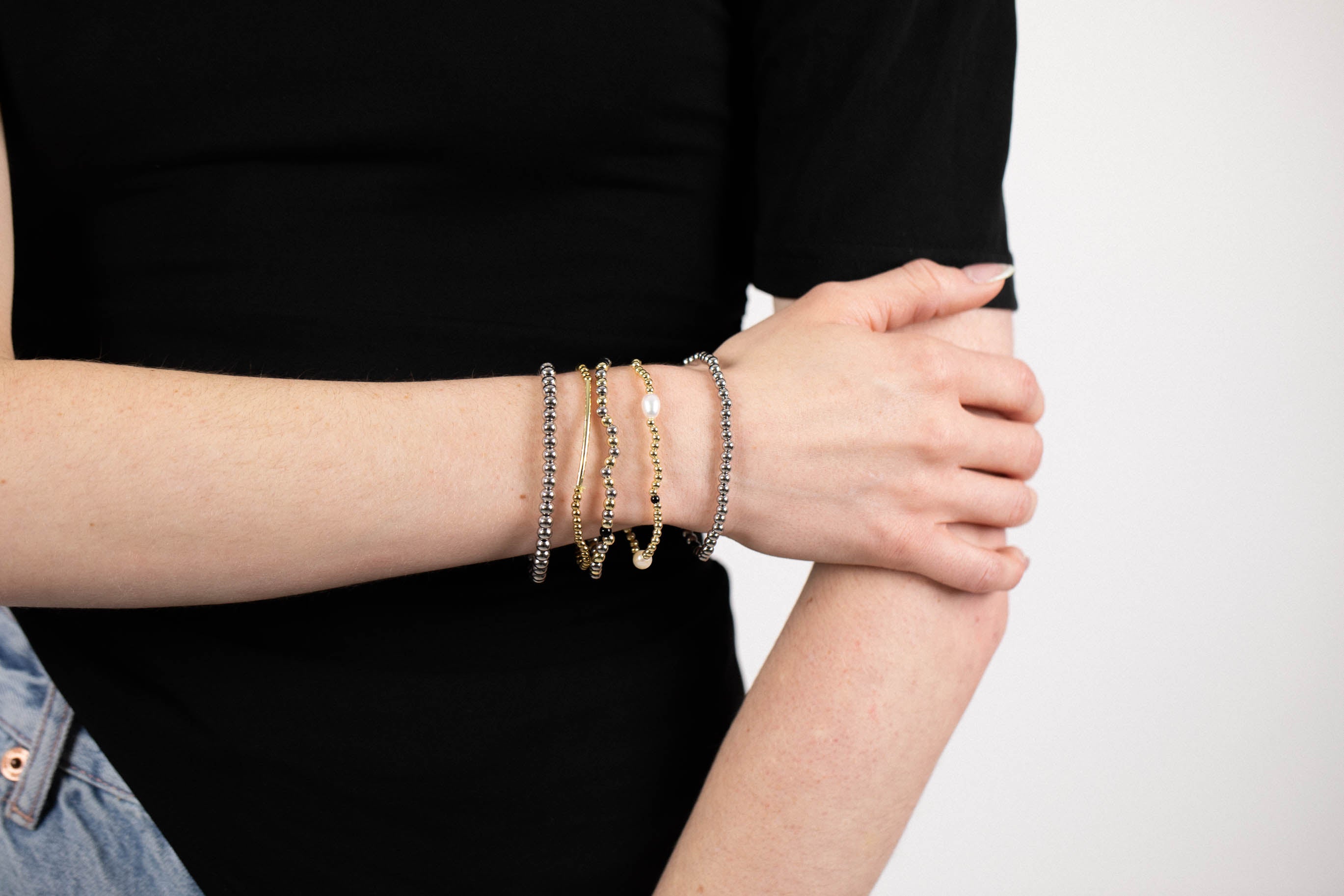 Mixing Metals Bracelet Stack Allie Bess